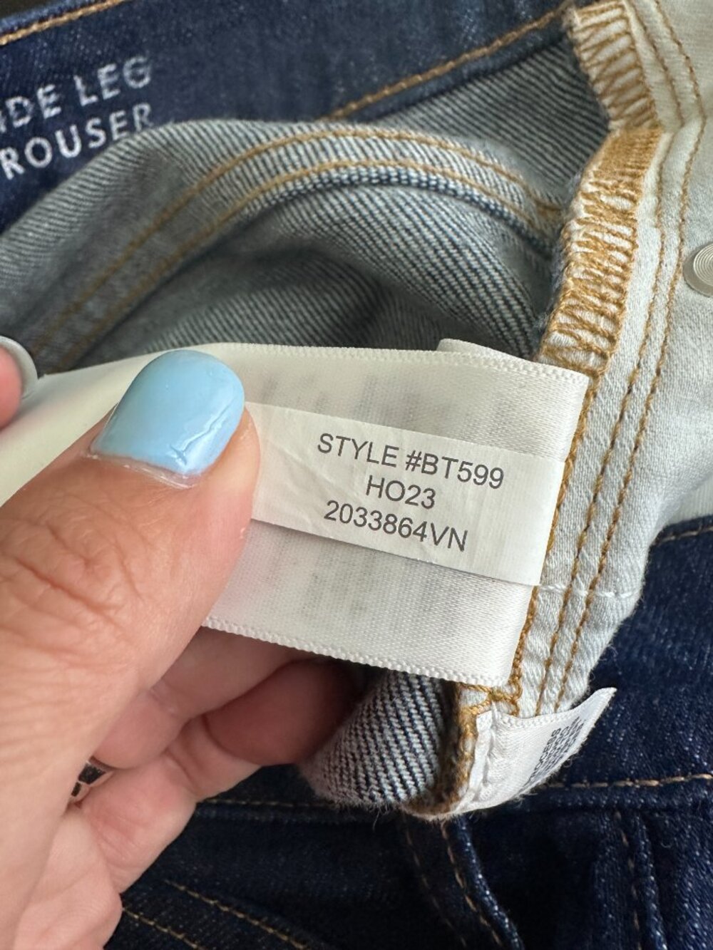 J. Crew Pintuck Denim Trouser in Dark Rinse Wash Wide Leg High Rise 25 #A1825 - Picture 5 of 7